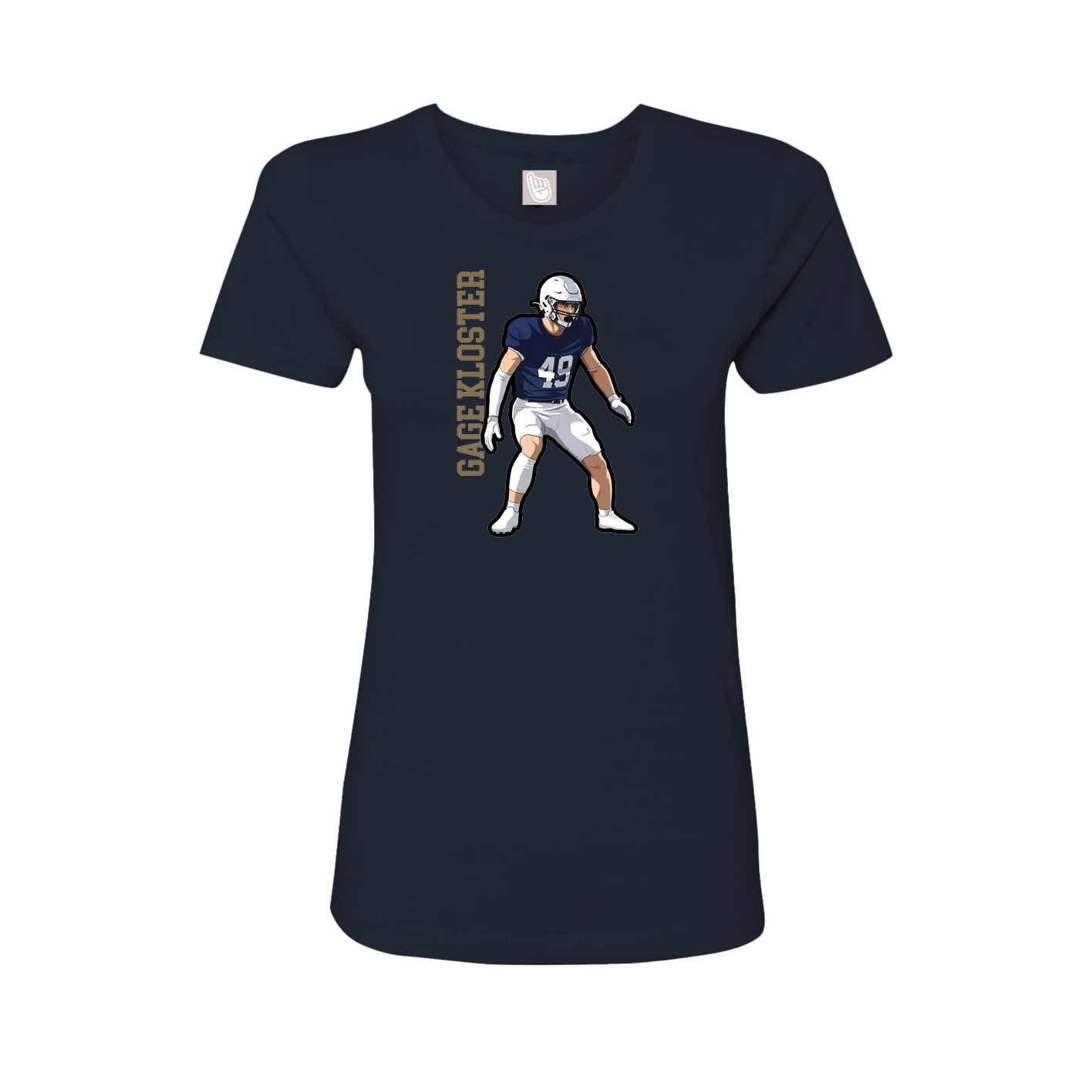 Womens Tee — Name Vertical in Navy