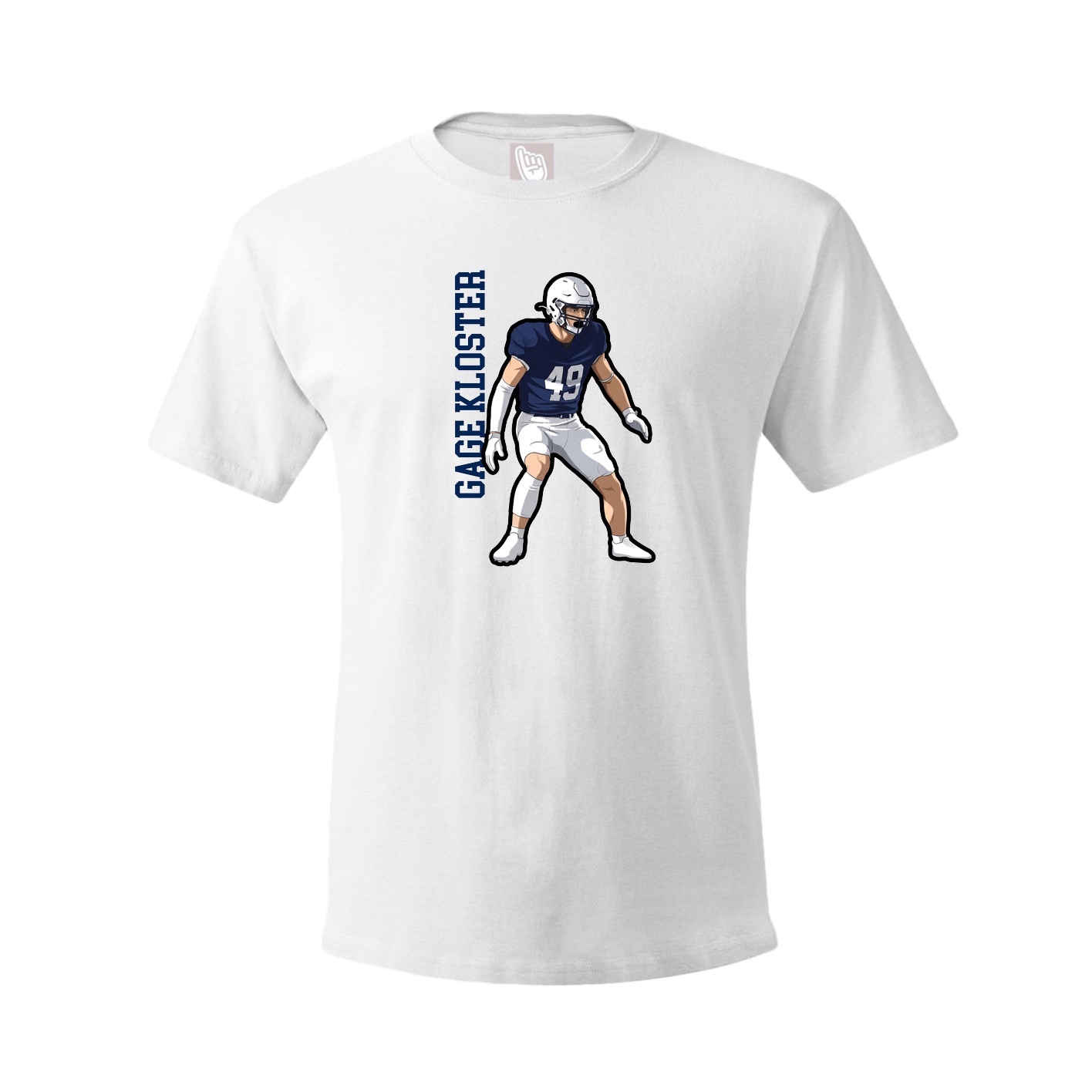 Youth Tee — Name Vertical in White