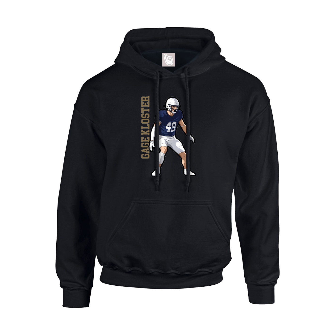 Youth Hoodie — Name Vertical in Black