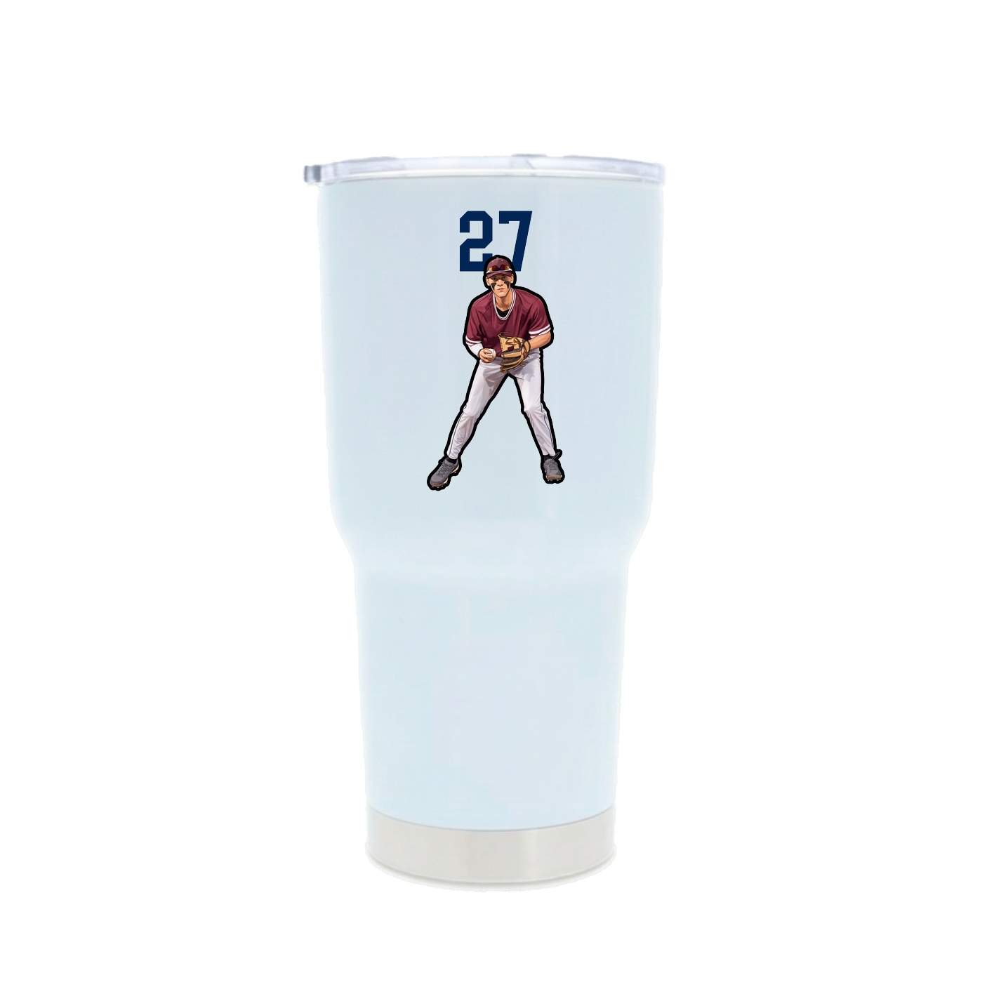 30oz Stainless Steel Tumbler — Number Top in White