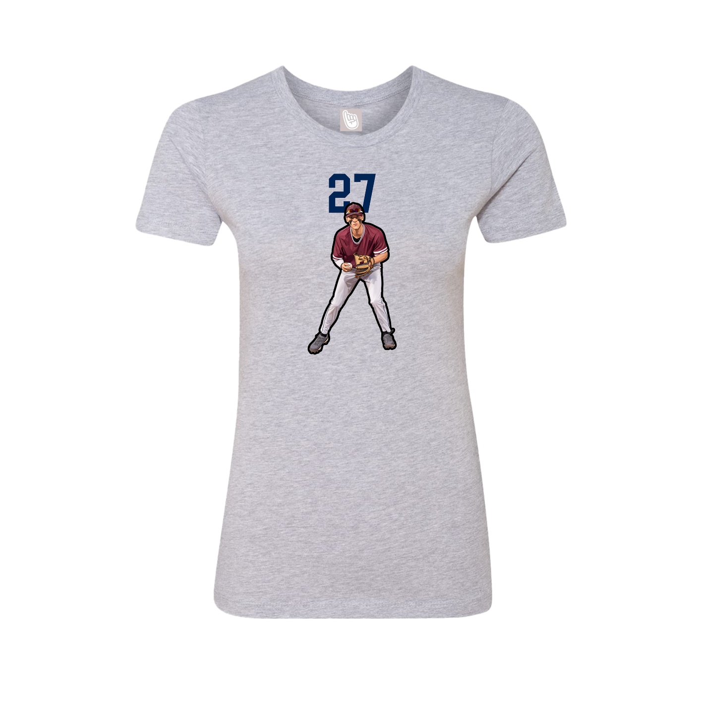 Fitted Women's Tee — Number Top in Grey