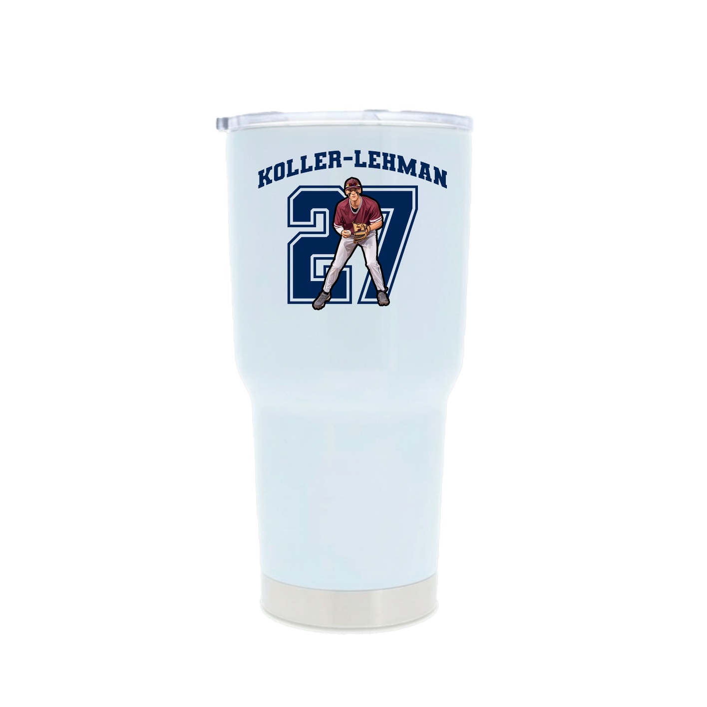 30oz Stainless Steel Tumbler — Number in White