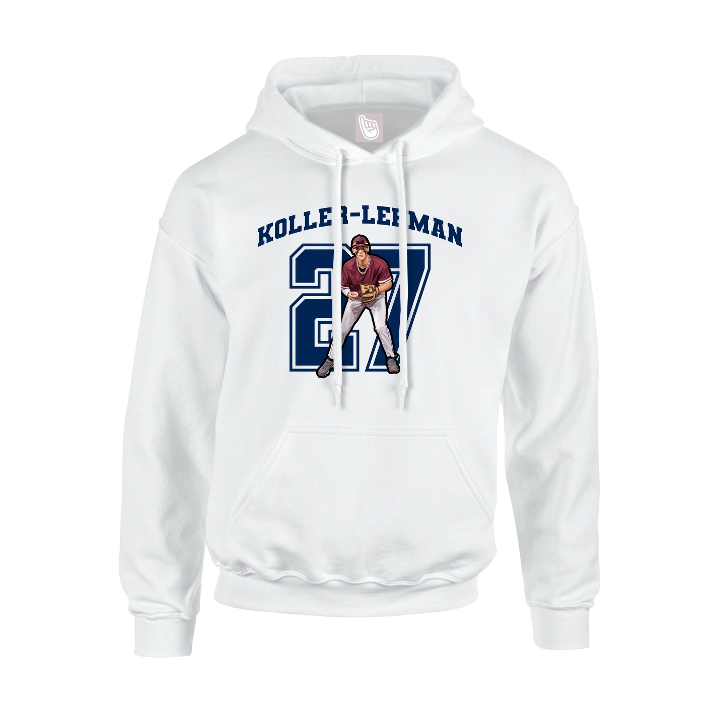 Hoodie — Number in White