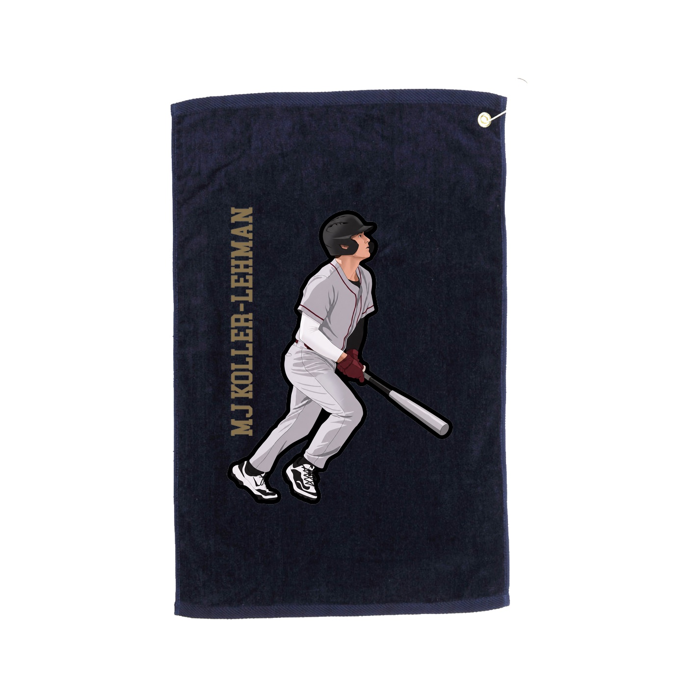 Golf Towel — Name Vertical in Navy