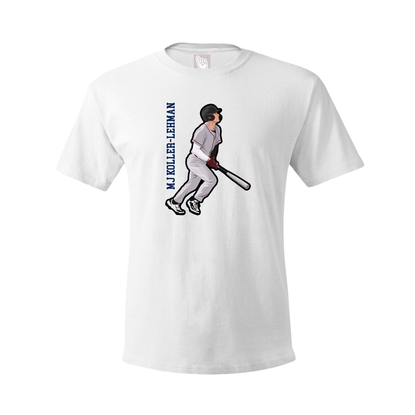 Youth Tee — Name Vertical in White