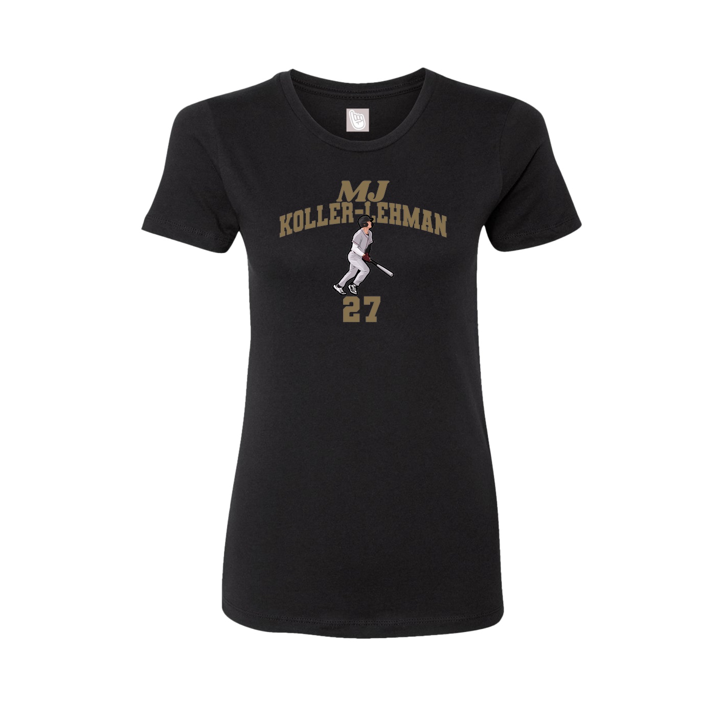 Fitted Women's Tee — Signature Arch in Black