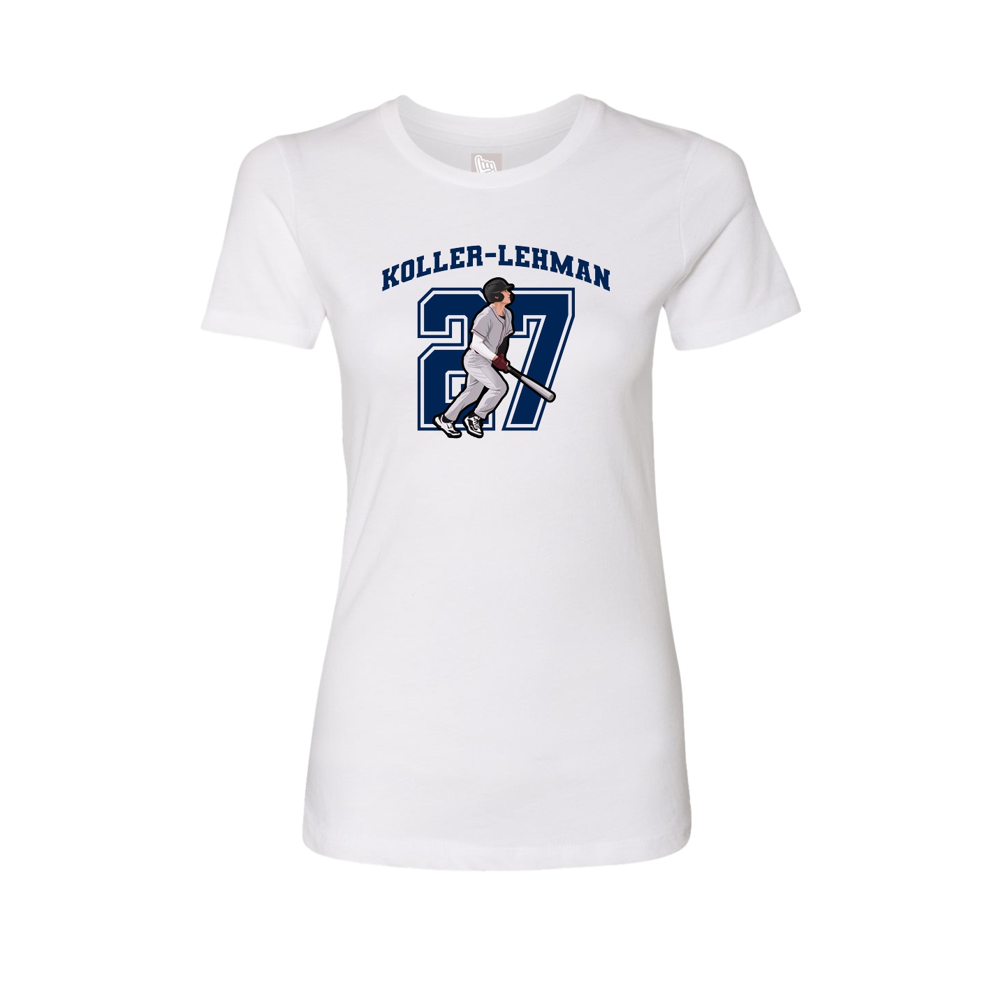 Fitted Women's Tee — Number in White