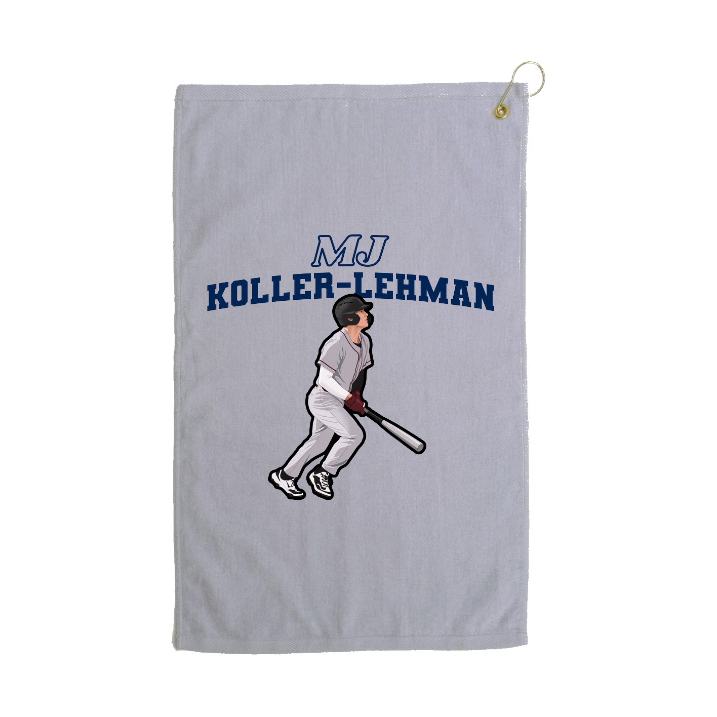 Golf Towel — Name Arch in Grey