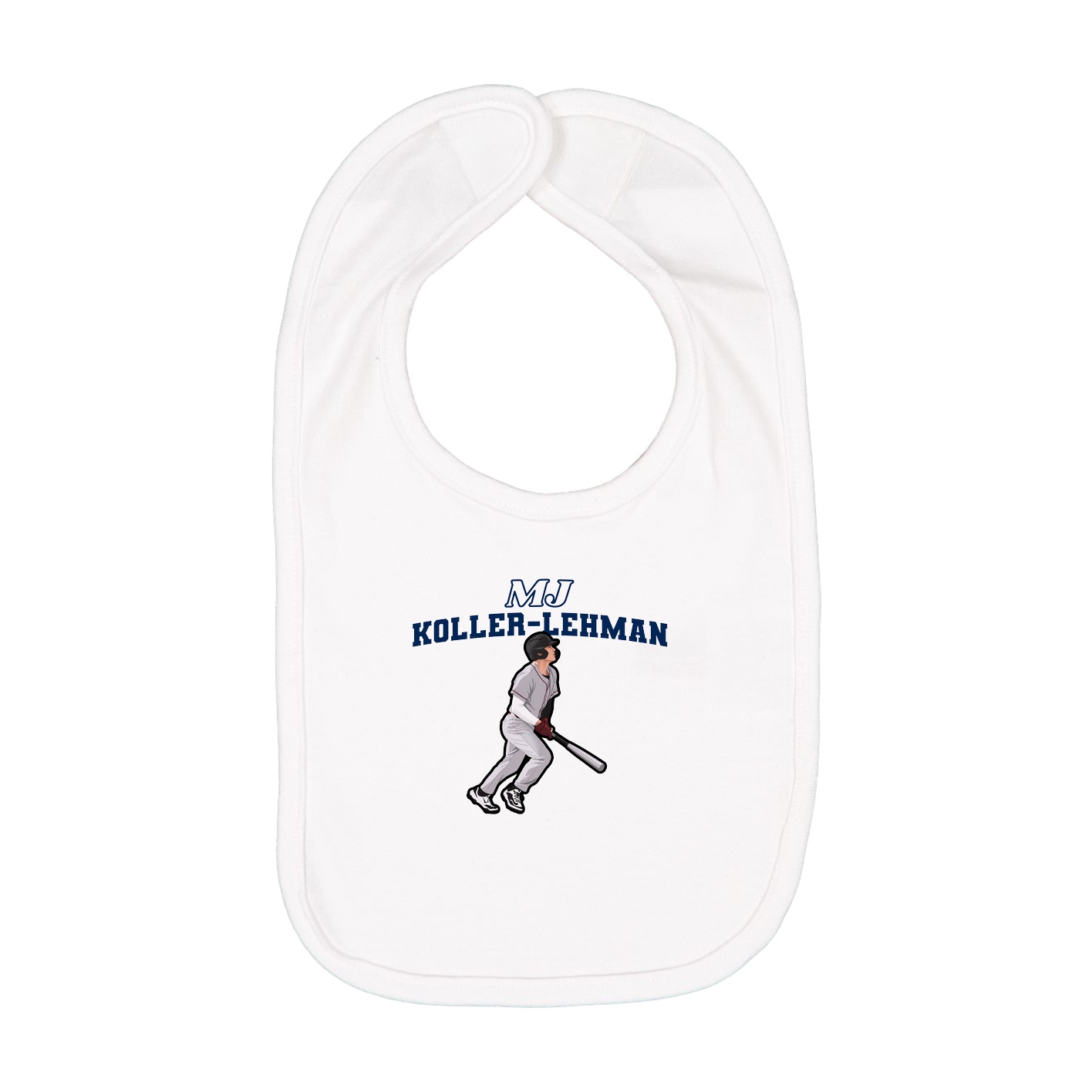 Infant Bib — Name Arch in White
