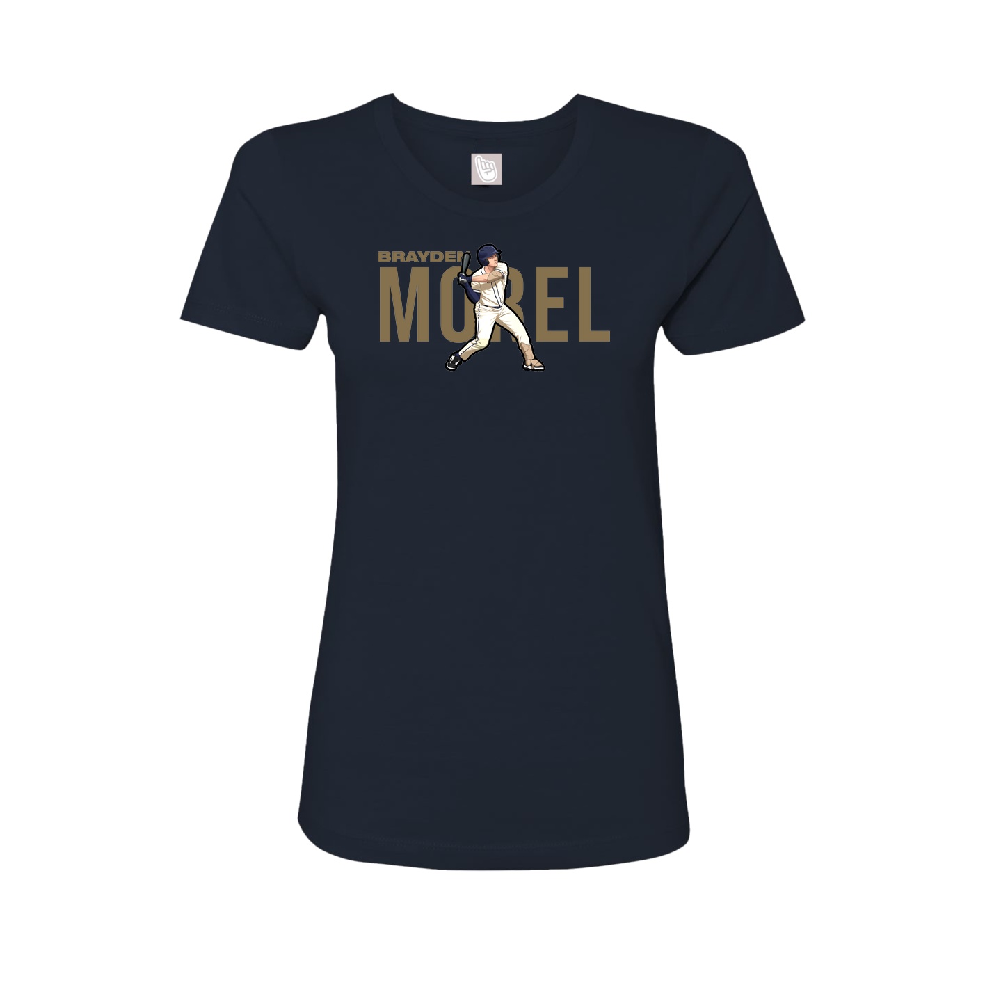 Fitted Women's Tee — Player Name in Navy