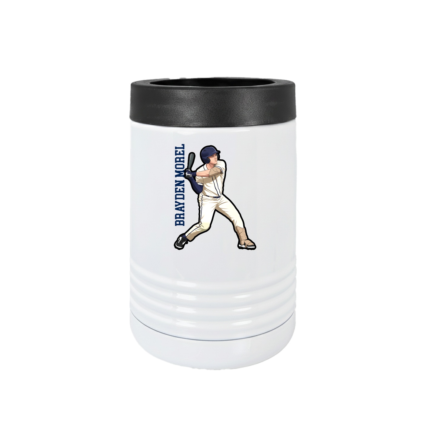 Beverage Holder — Name Vertical in White