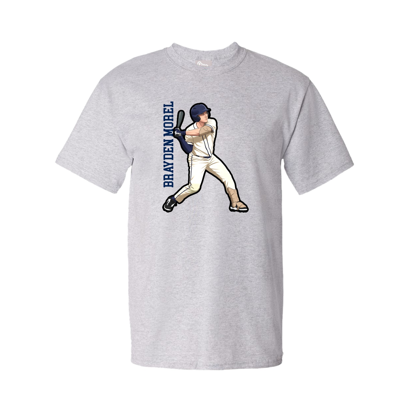 Youth Tee — Name Vertical in Grey