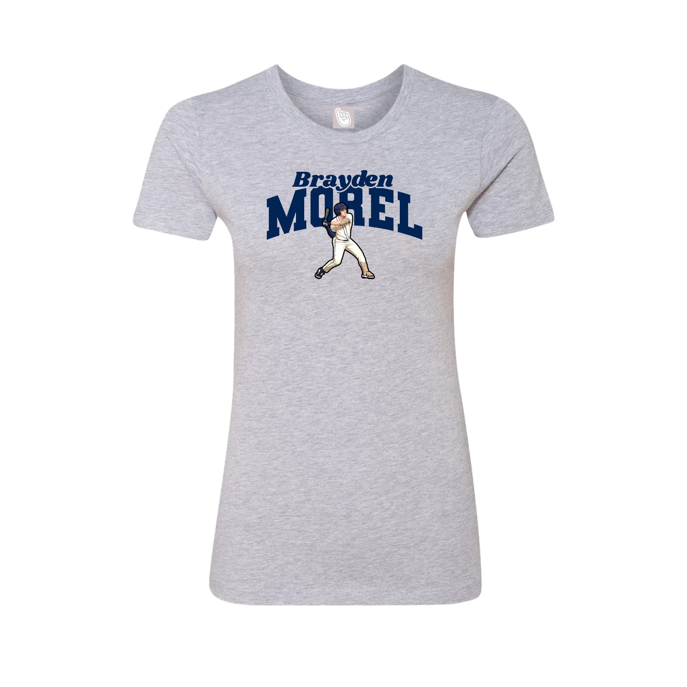 Fitted Women's Tee — Signature Arch in Grey