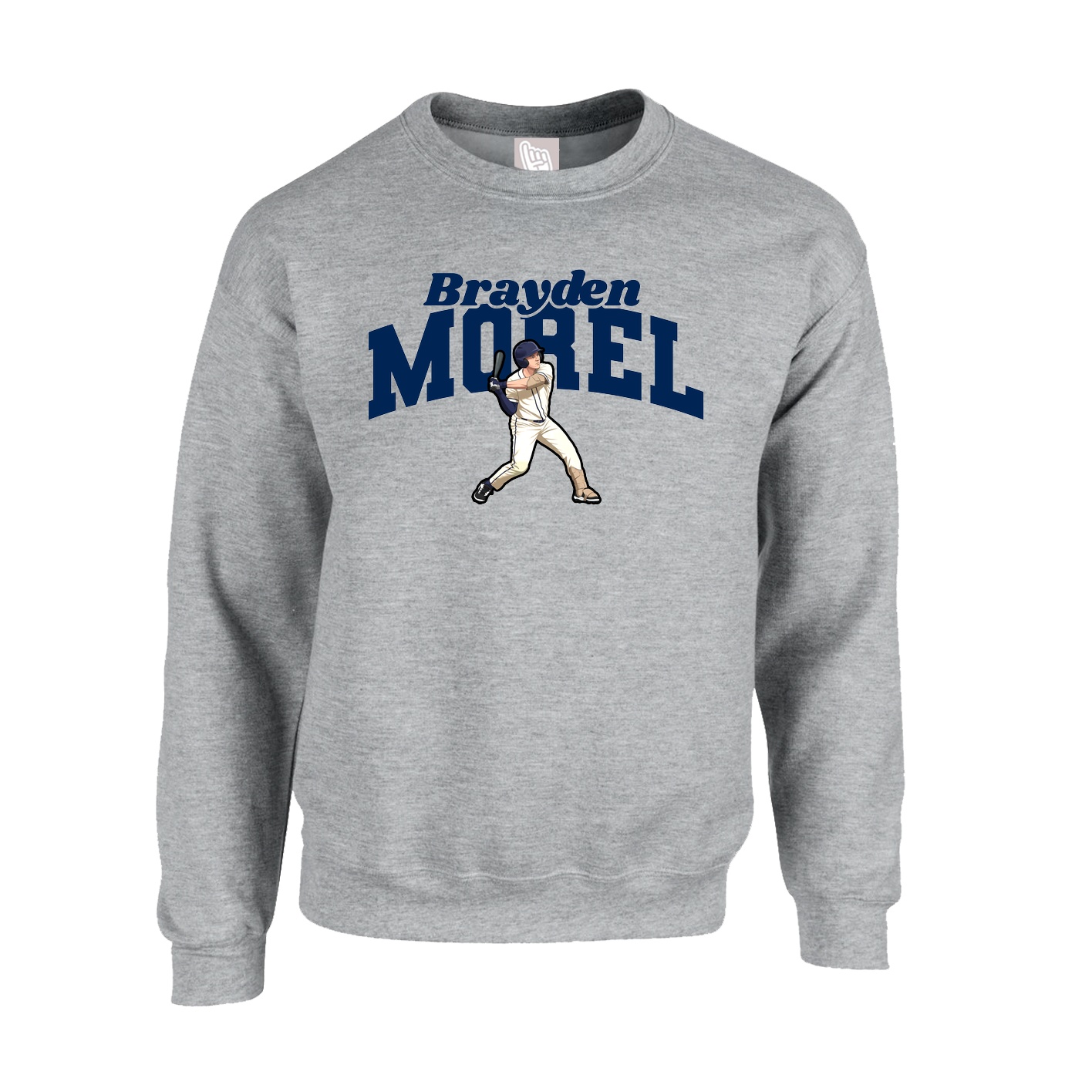 Fleece Crew — Signature Arch in Grey