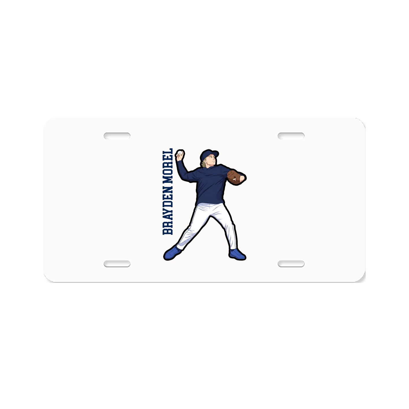 License Plate — Name Vertical in Classic