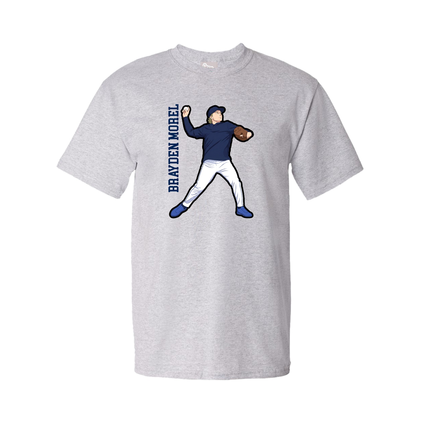 Tee — Name Vertical in Grey