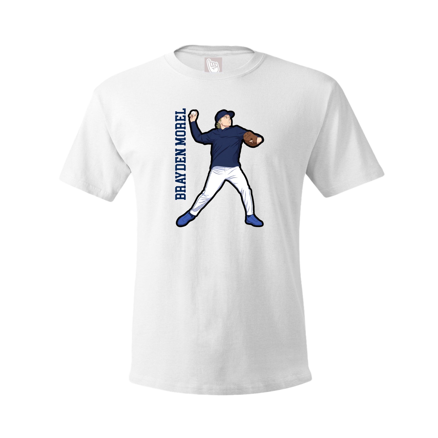 Youth Tee — Name Vertical in White