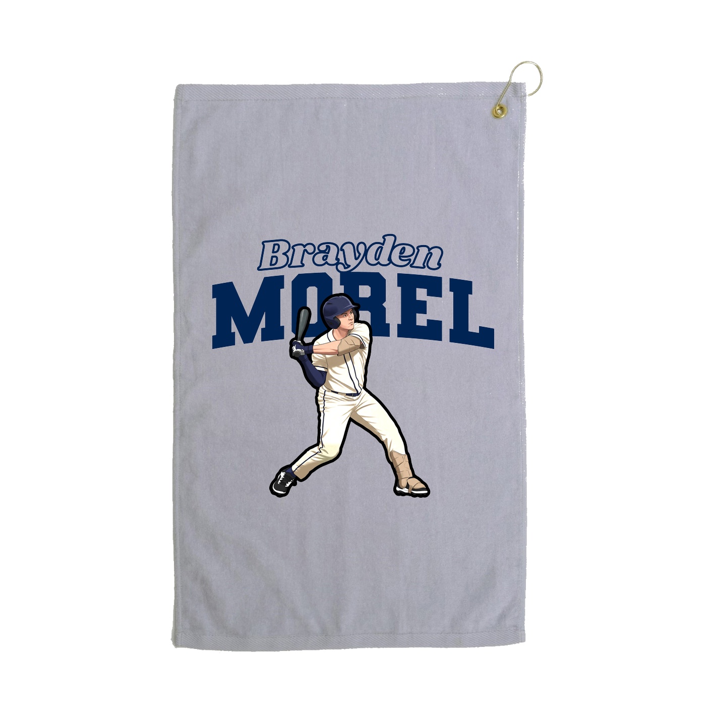 Golf Towel — Name Arch in Grey
