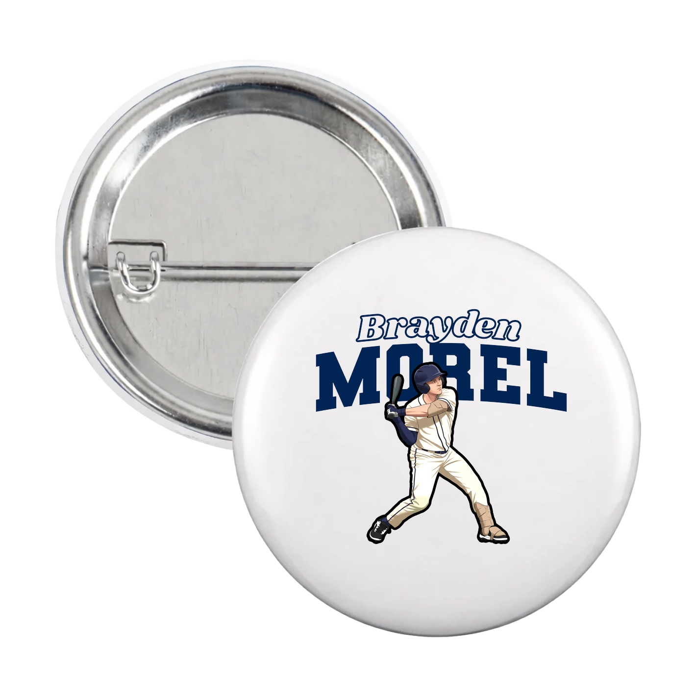 Game Day Button — Name Arch in White