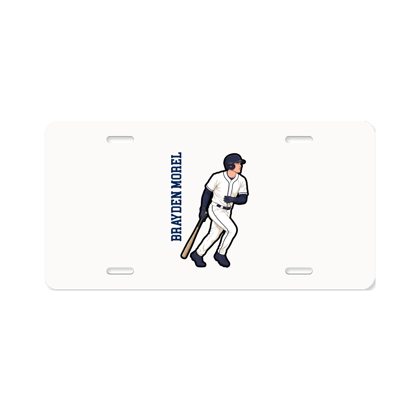 License Plate — Name Vertical in Classic