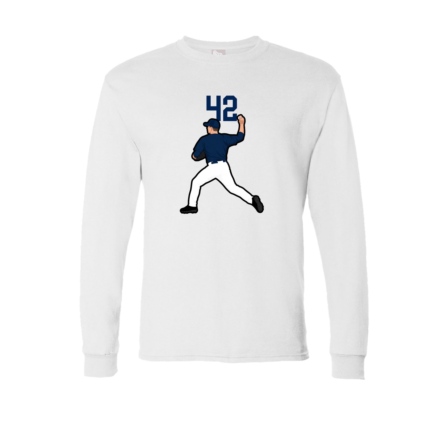 Long Sleeve Tee — Number Top in White