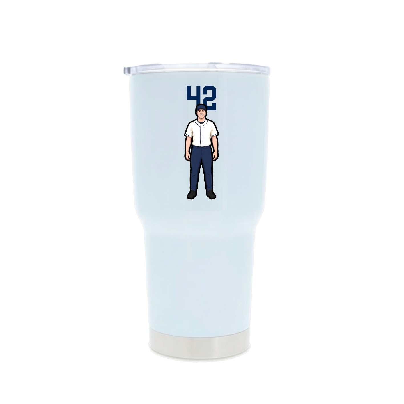 30oz Stainless Steel Tumbler — Number Top in White