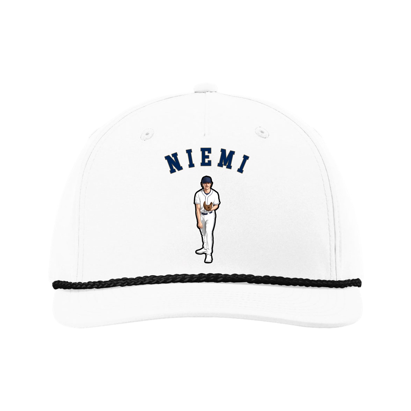 Five-Panel Classic Rope Cap — Shirsey Arch in White