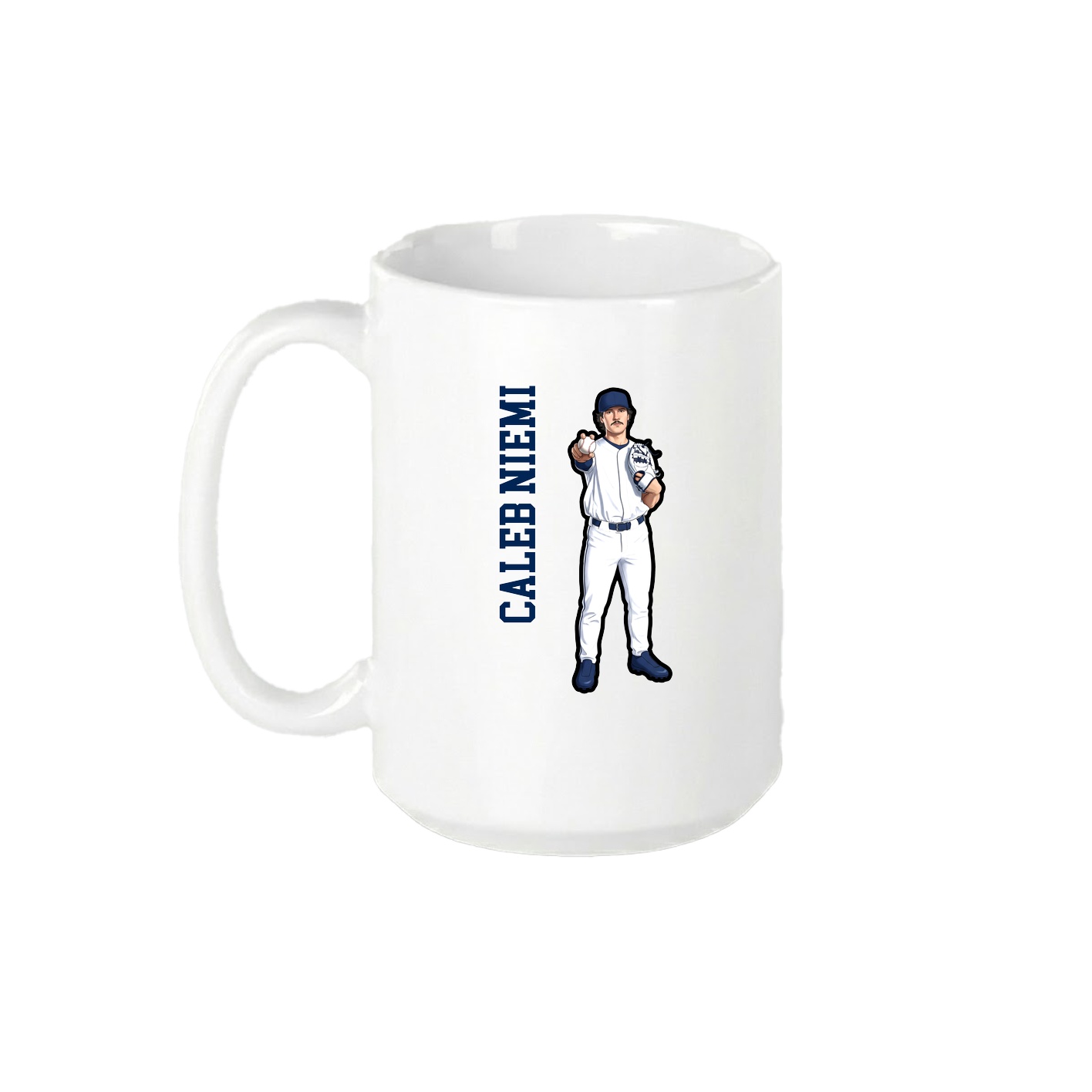 15oz Coffee Mug — Name Vertical in White