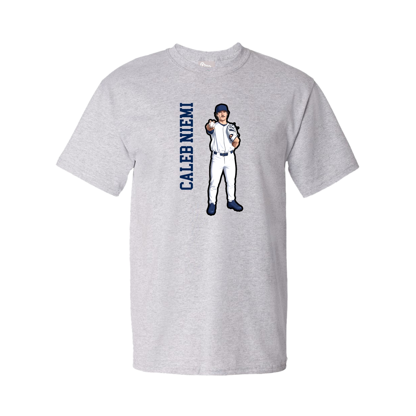 Youth Tee — Name Vertical in Grey