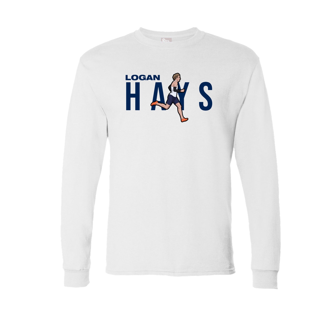 Long Sleeve Tee — Player Name in White