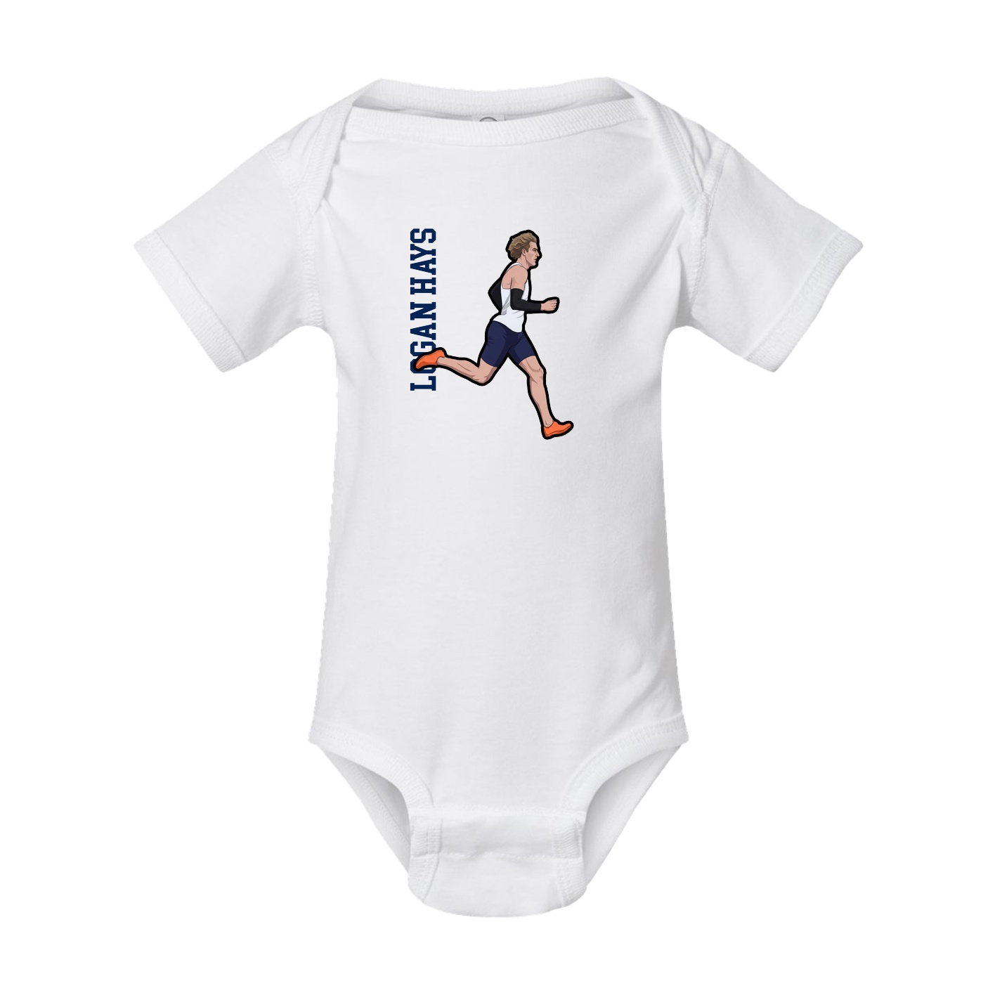 Baby Onesie — Name Vertical in White