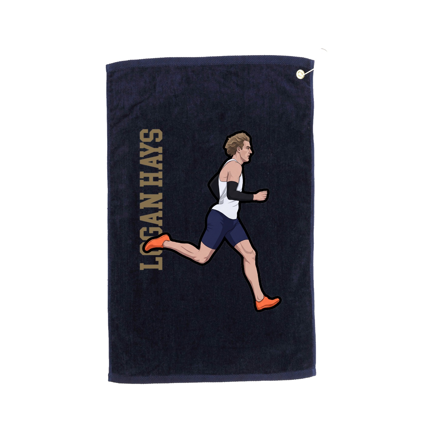 Golf Towel — Name Vertical in Navy