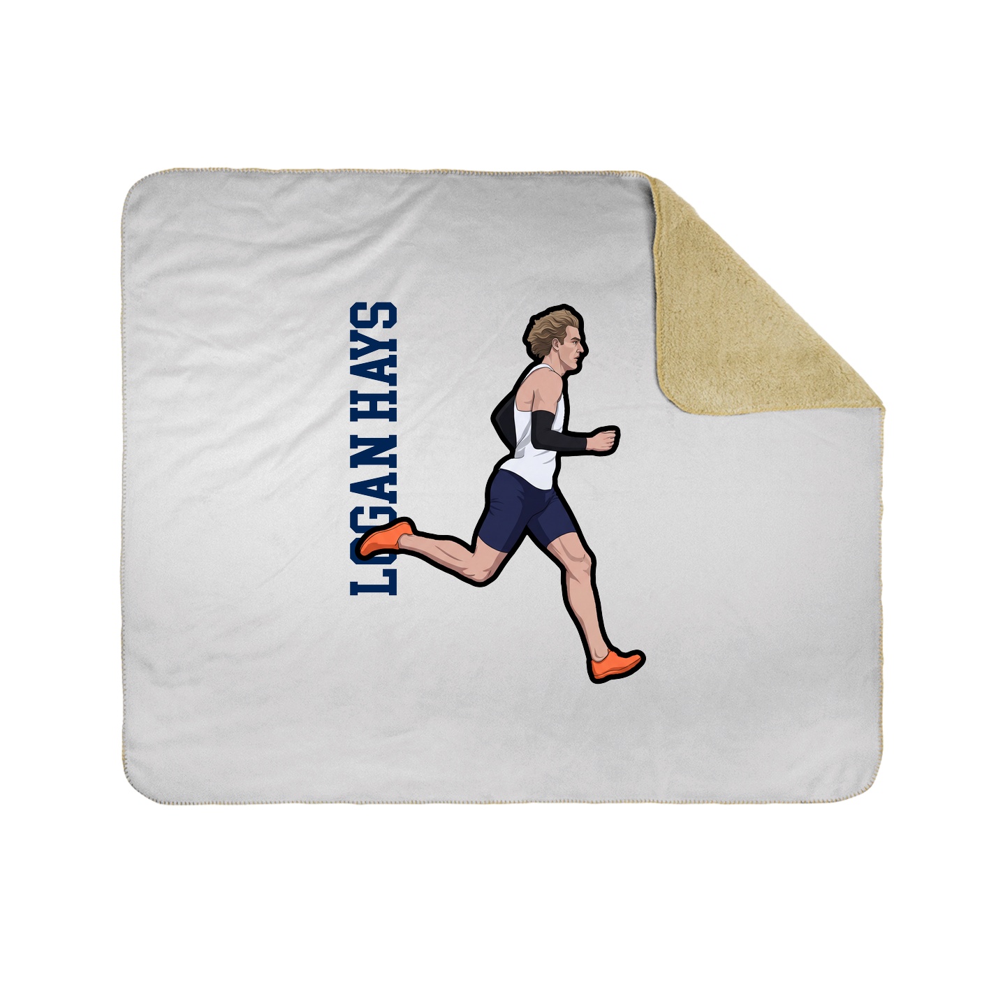 Throw Blanket — Name Vertical in White