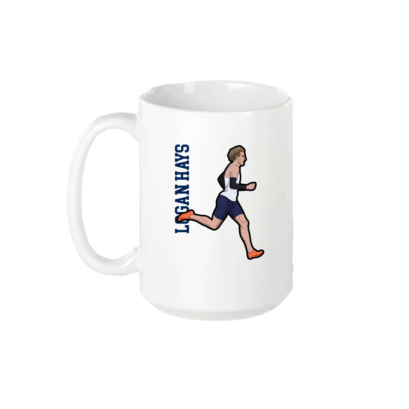 15oz Coffee Mug — Name Vertical in White