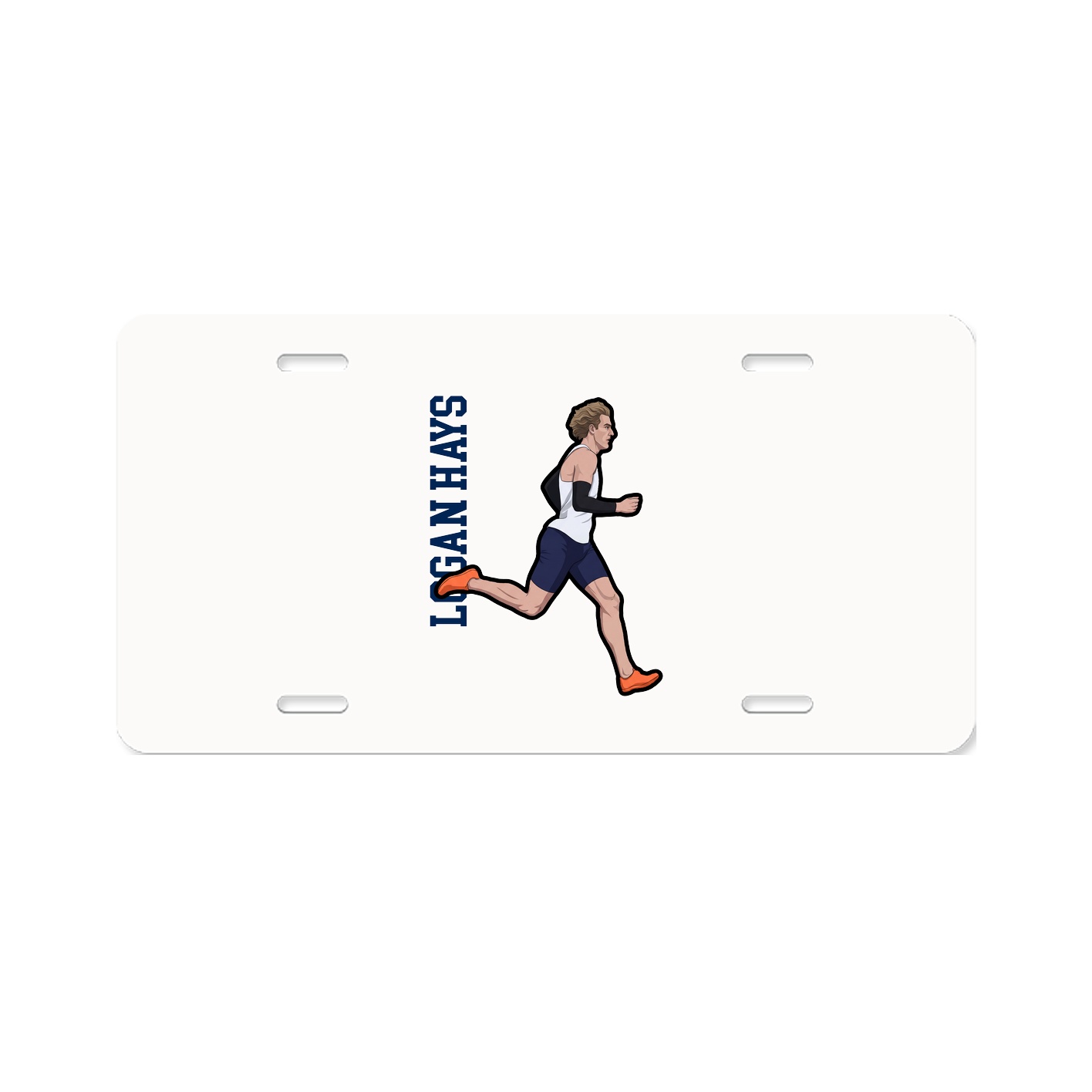 License Plate — Name Vertical in Classic