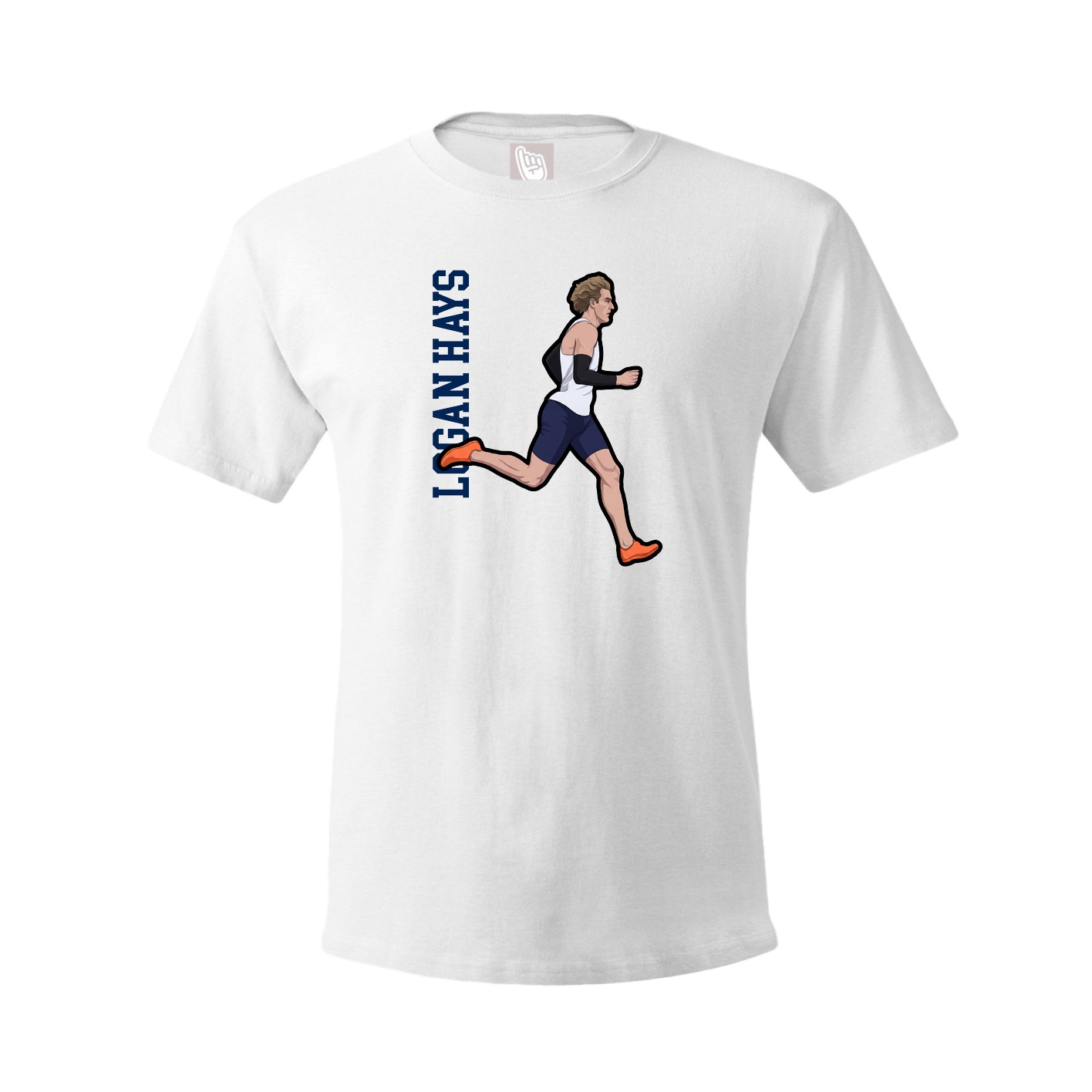 Tee — Name Vertical in White
