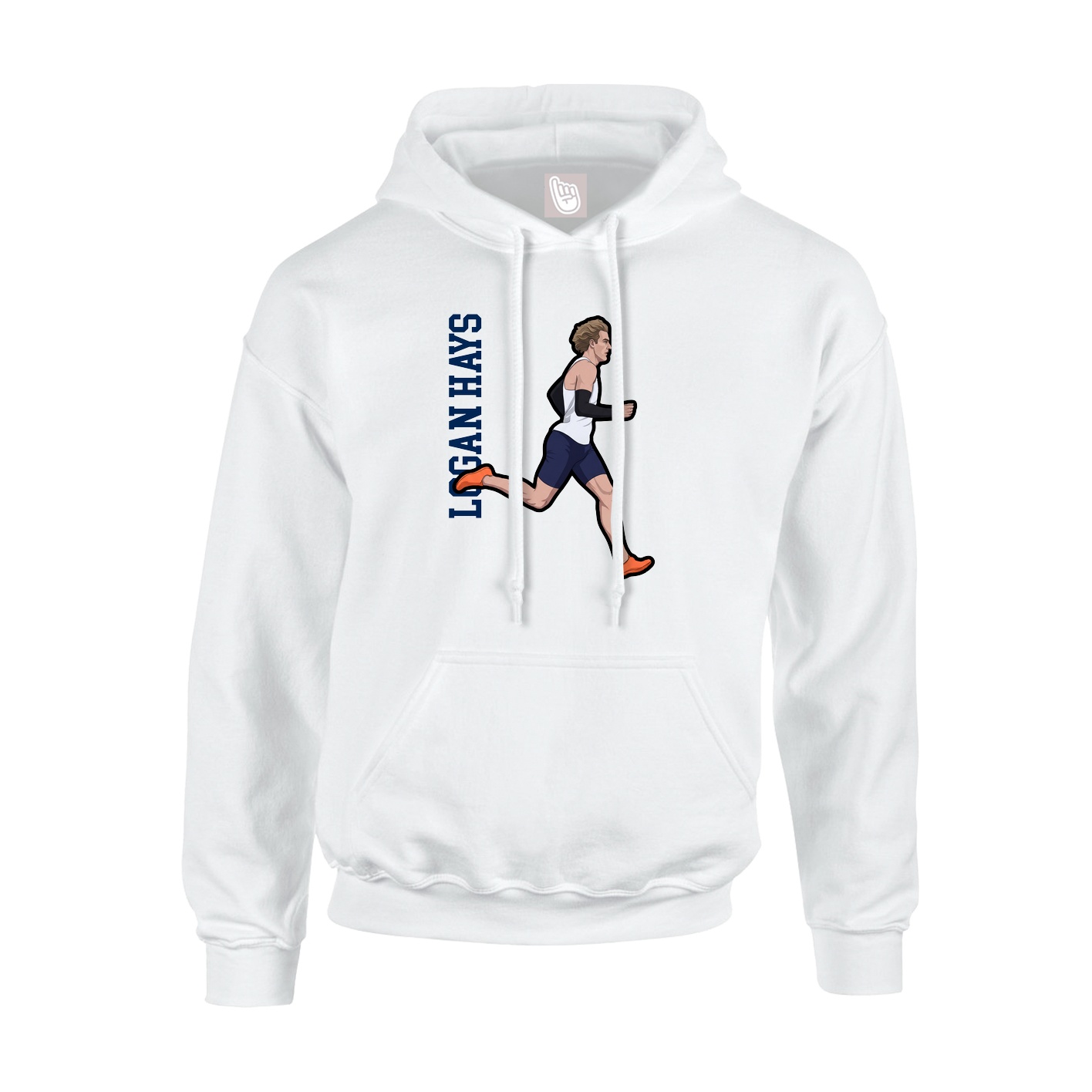 Hoodie — Name Vertical in White