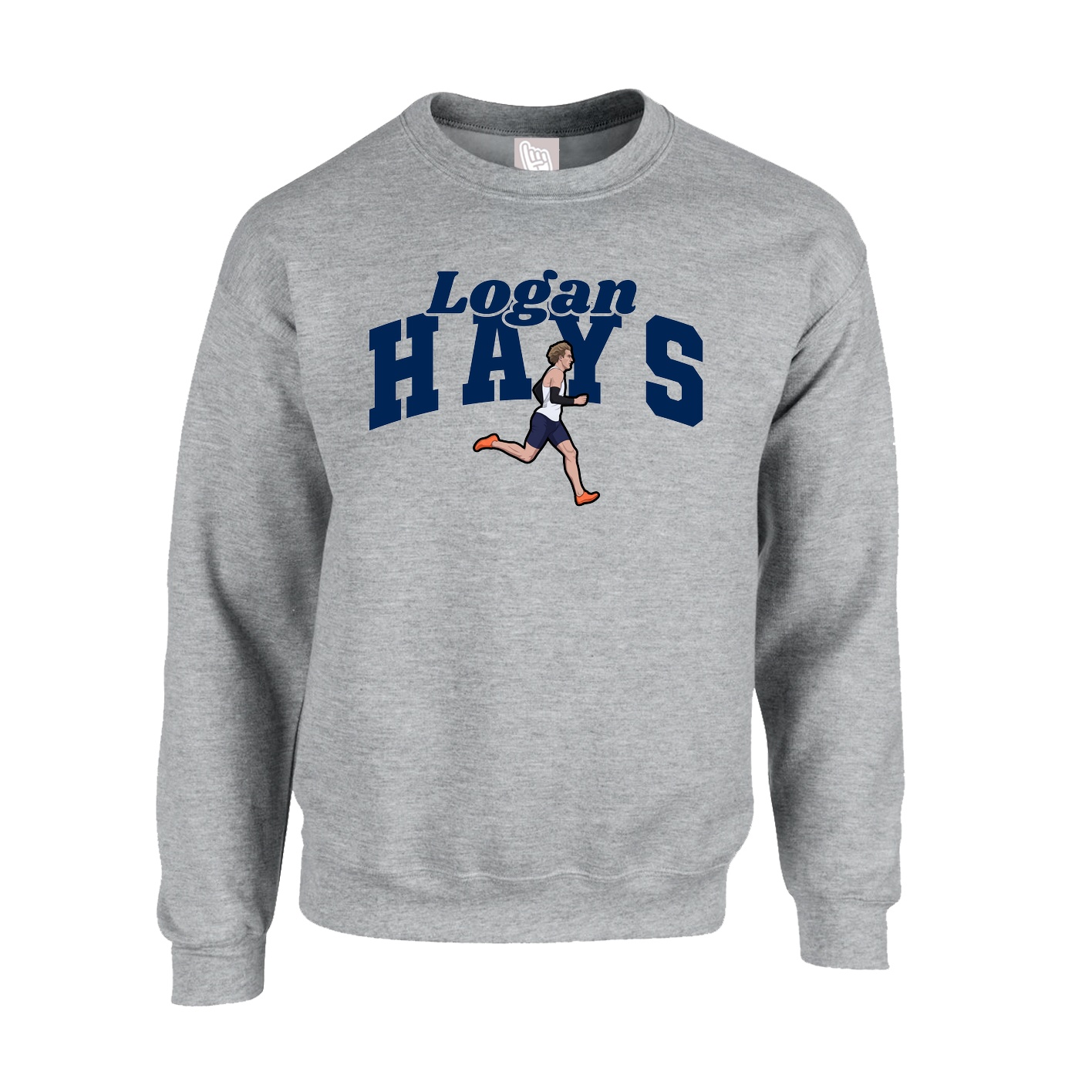 Fleece Crew — Signature Arch in Grey