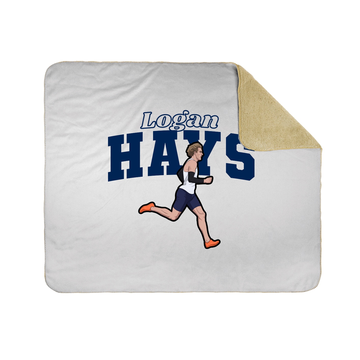 Throw Blanket — Name Arch in White
