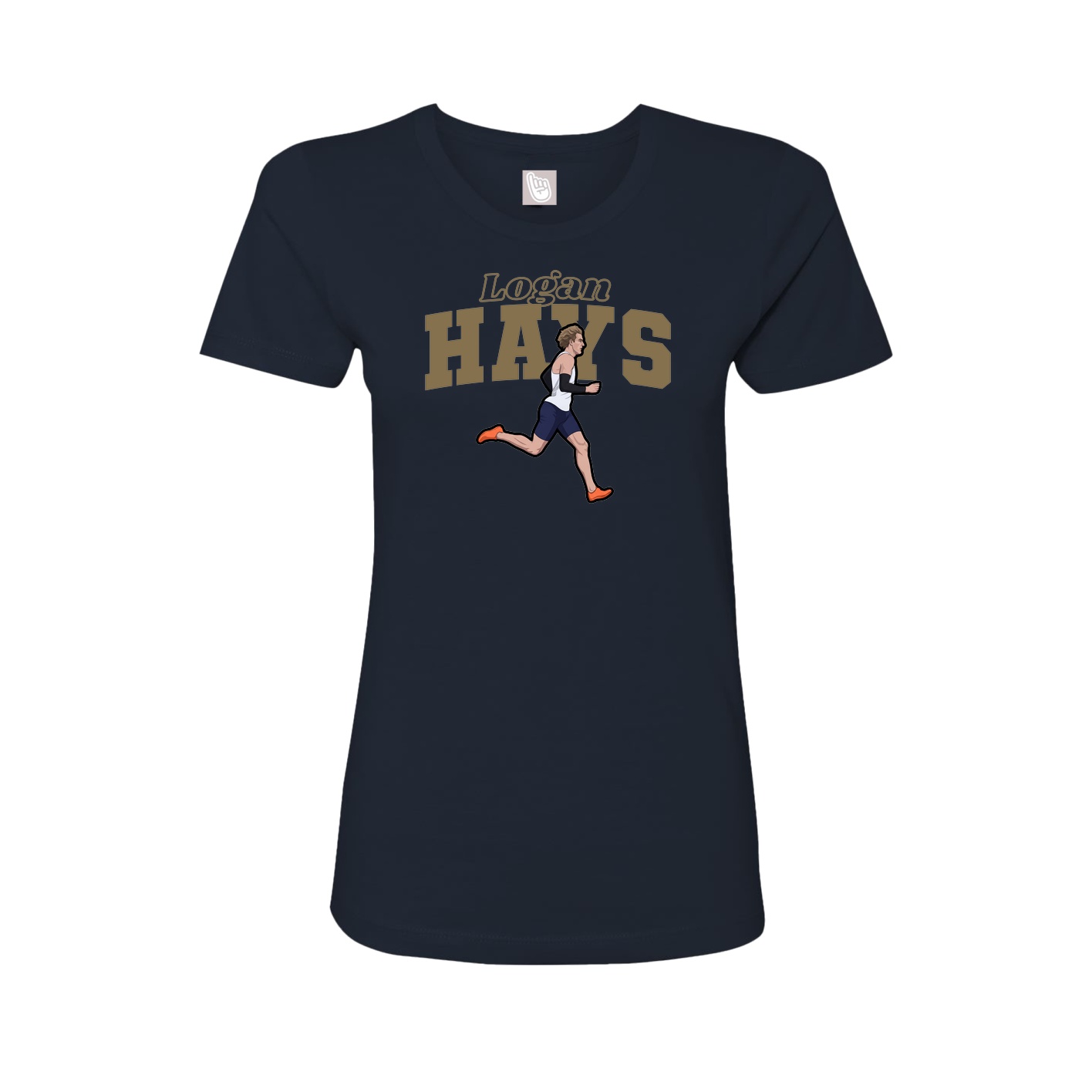 Fitted Women's Tee — Name Arch in Navy