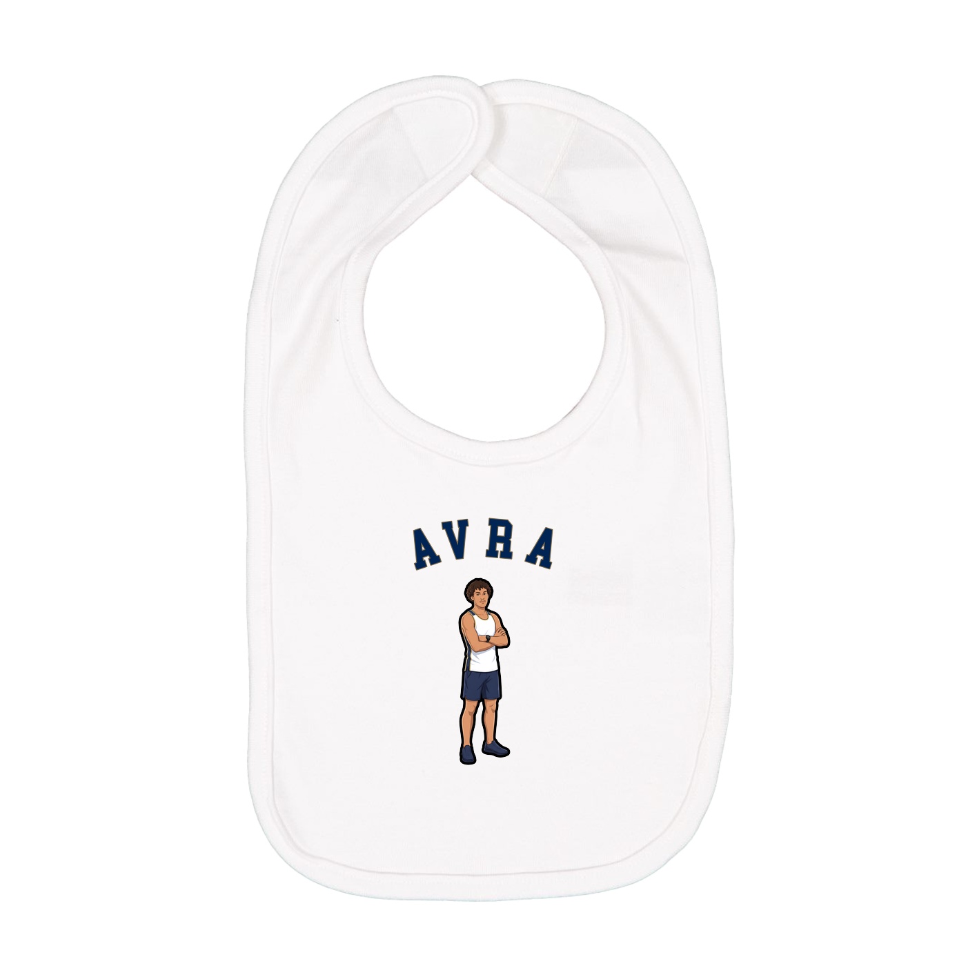Infant Bib — Shirsey Arch in White