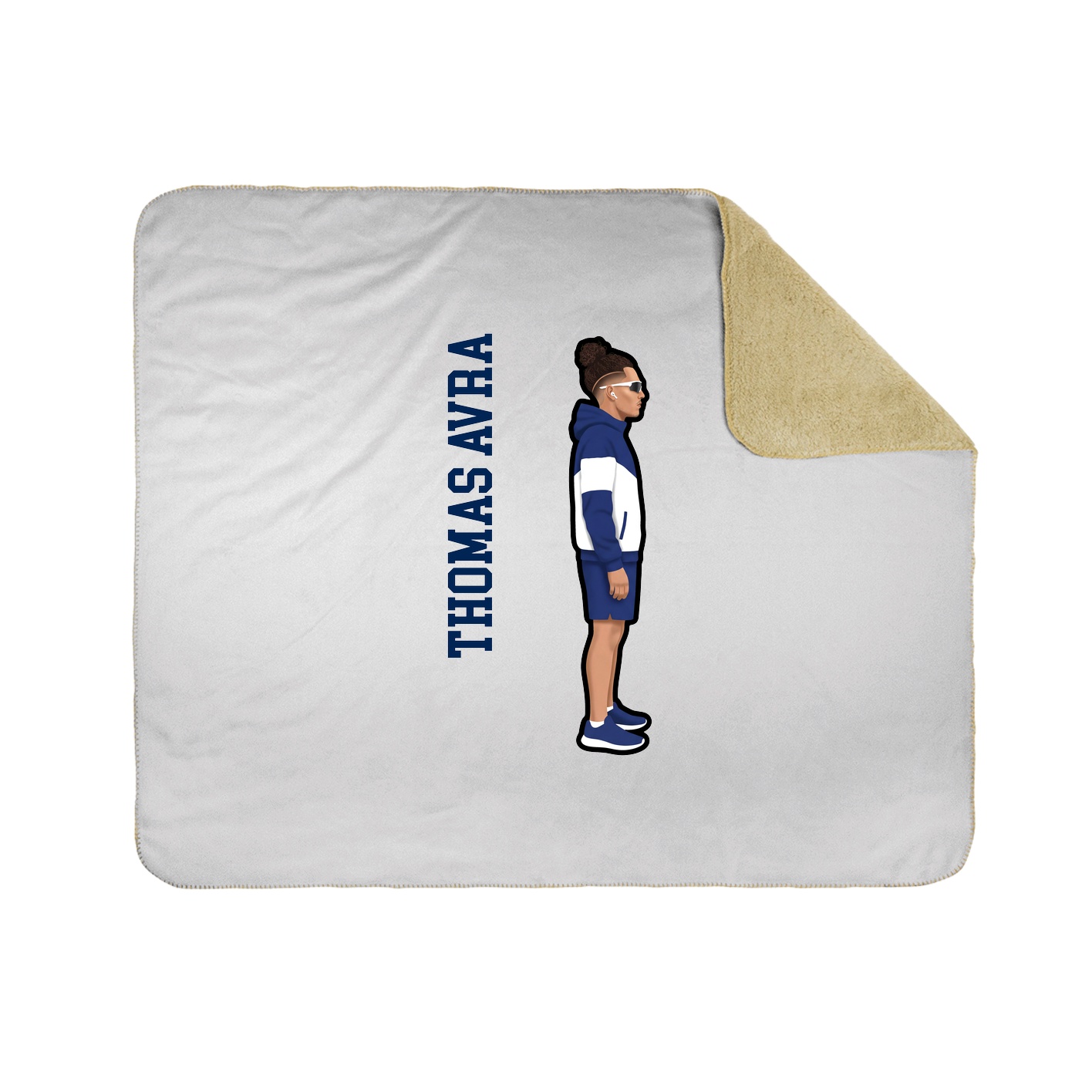 Throw Blanket — Name Vertical in White