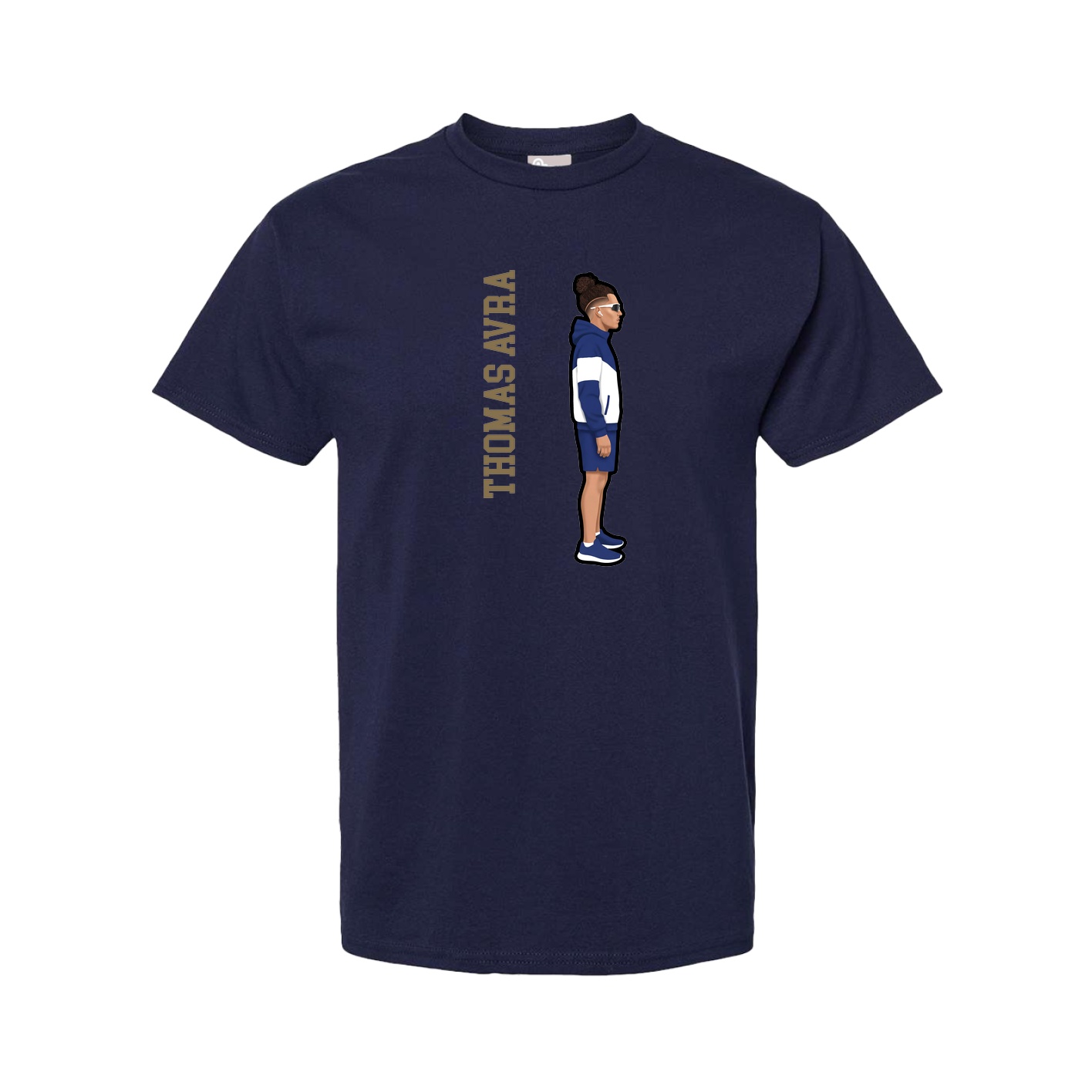 Tee — Name Vertical in Navy
