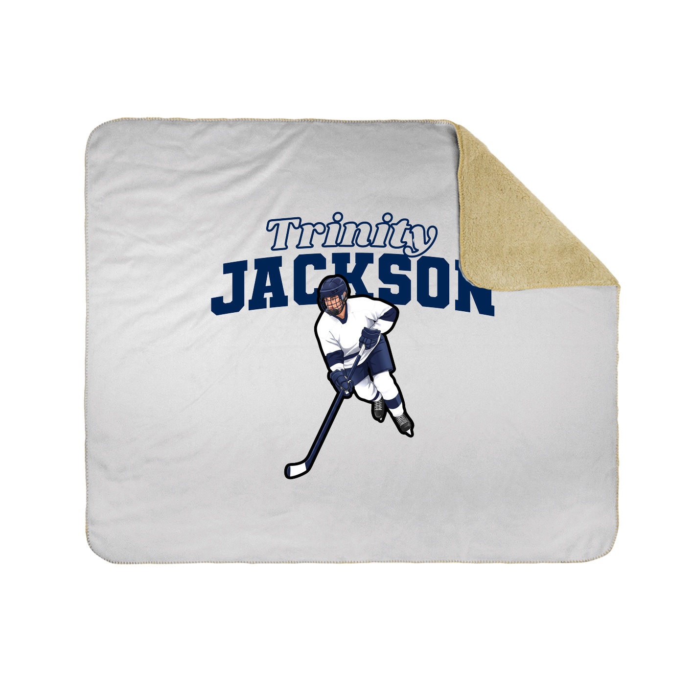 Throw Blanket — Name Arch in White
