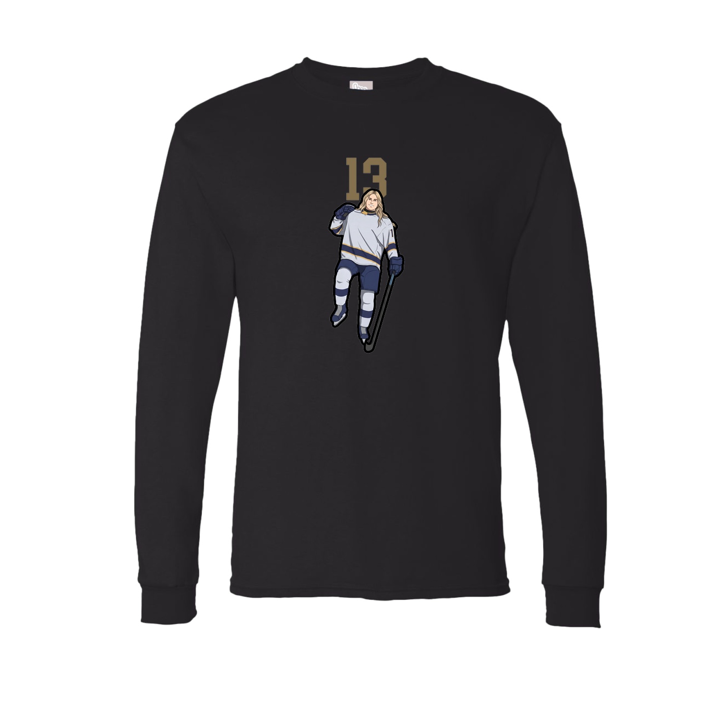 Long Sleeve Tee — Number Top in Black
