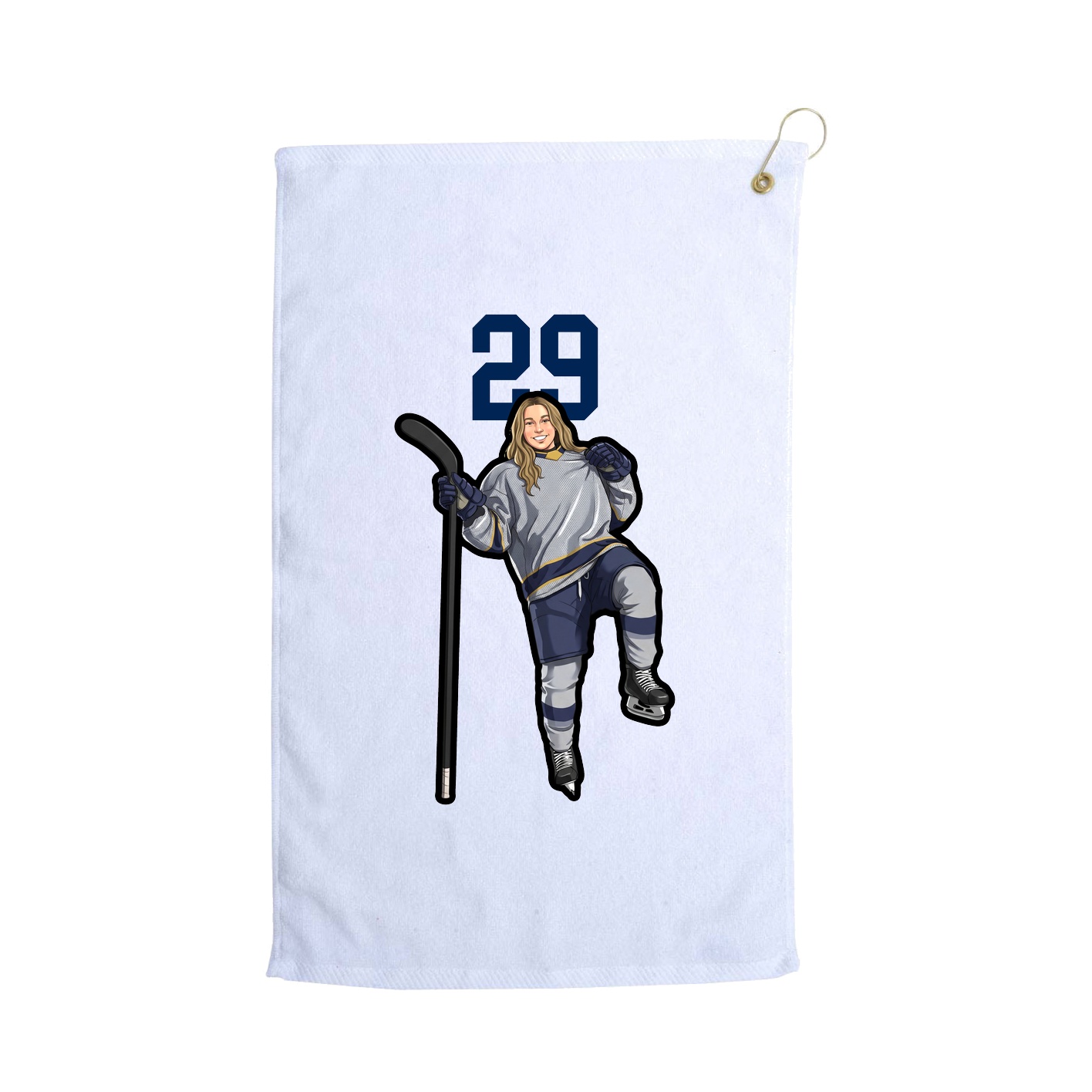 Golf Towel — Number Top in White