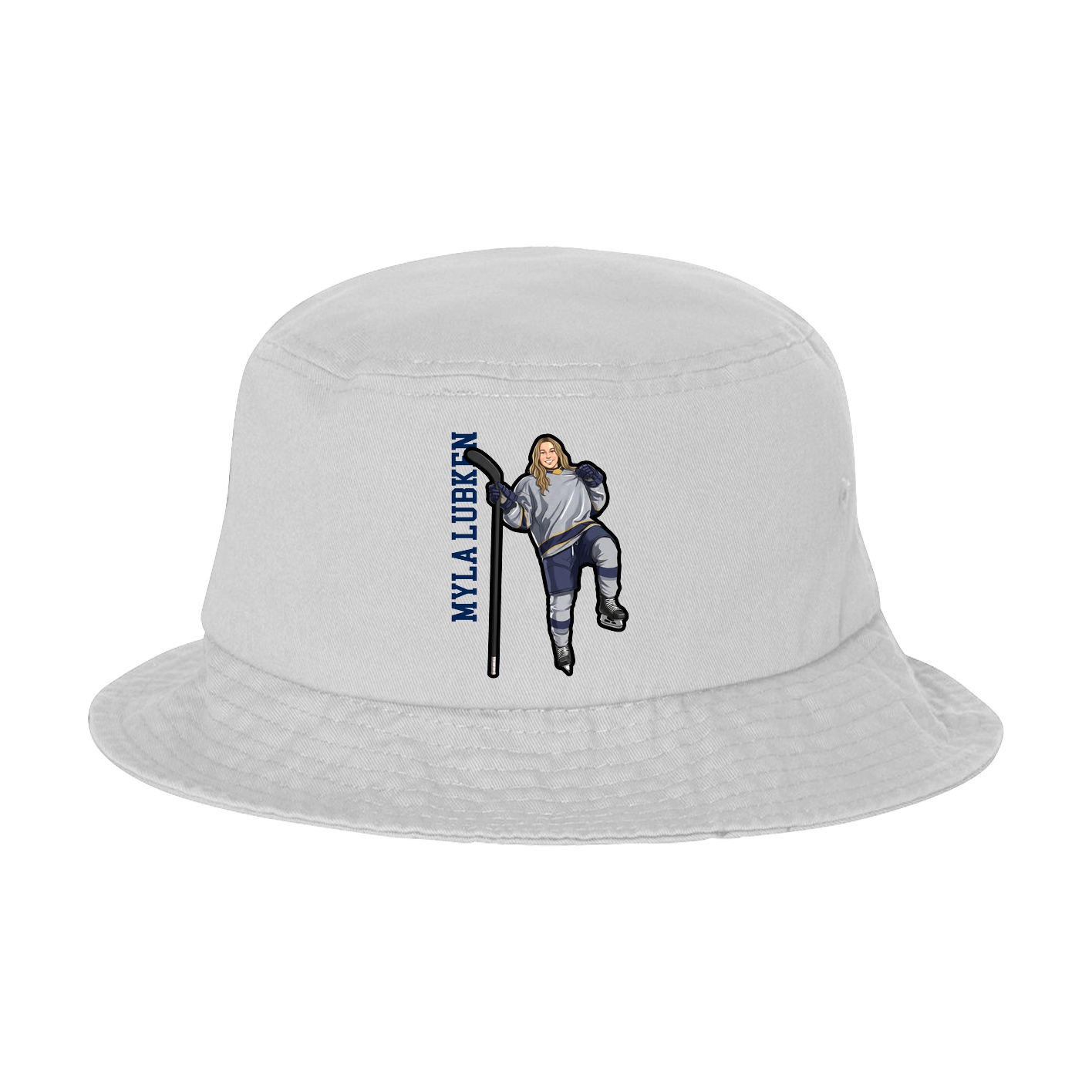 Bucket Cap — Name Vertical in White