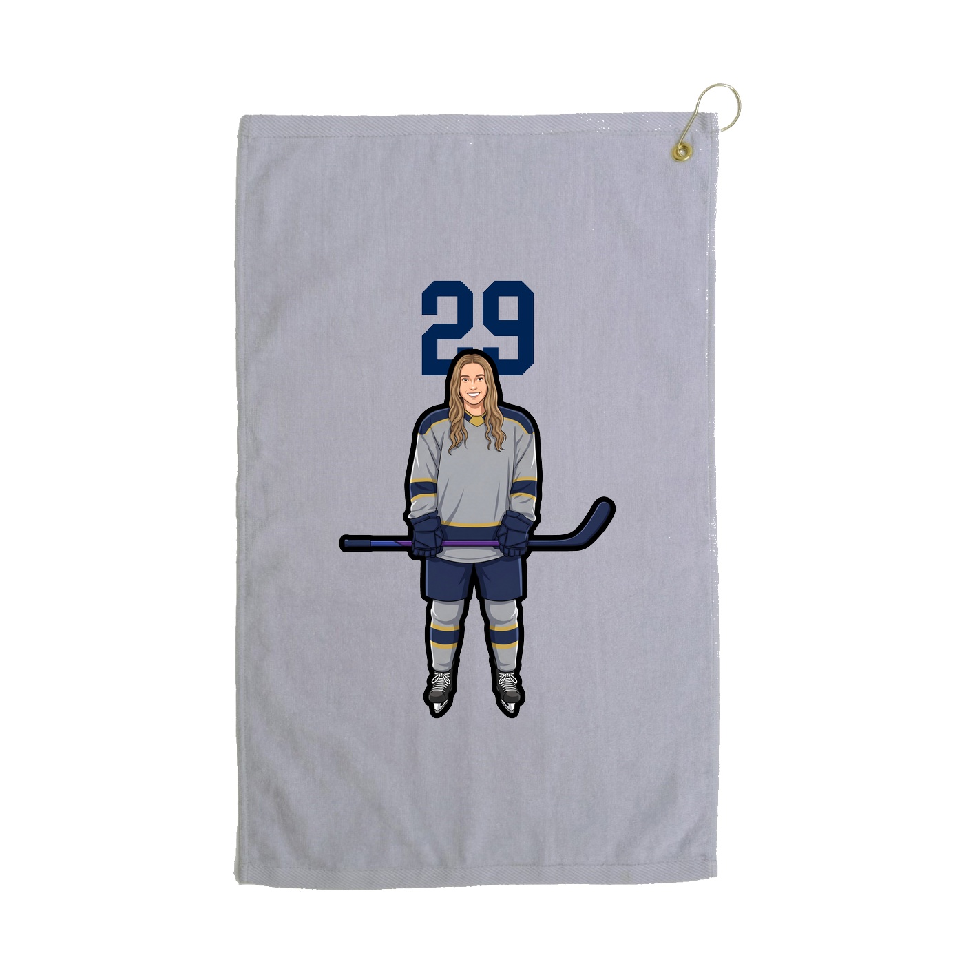 Golf Towel — Number Top in Grey