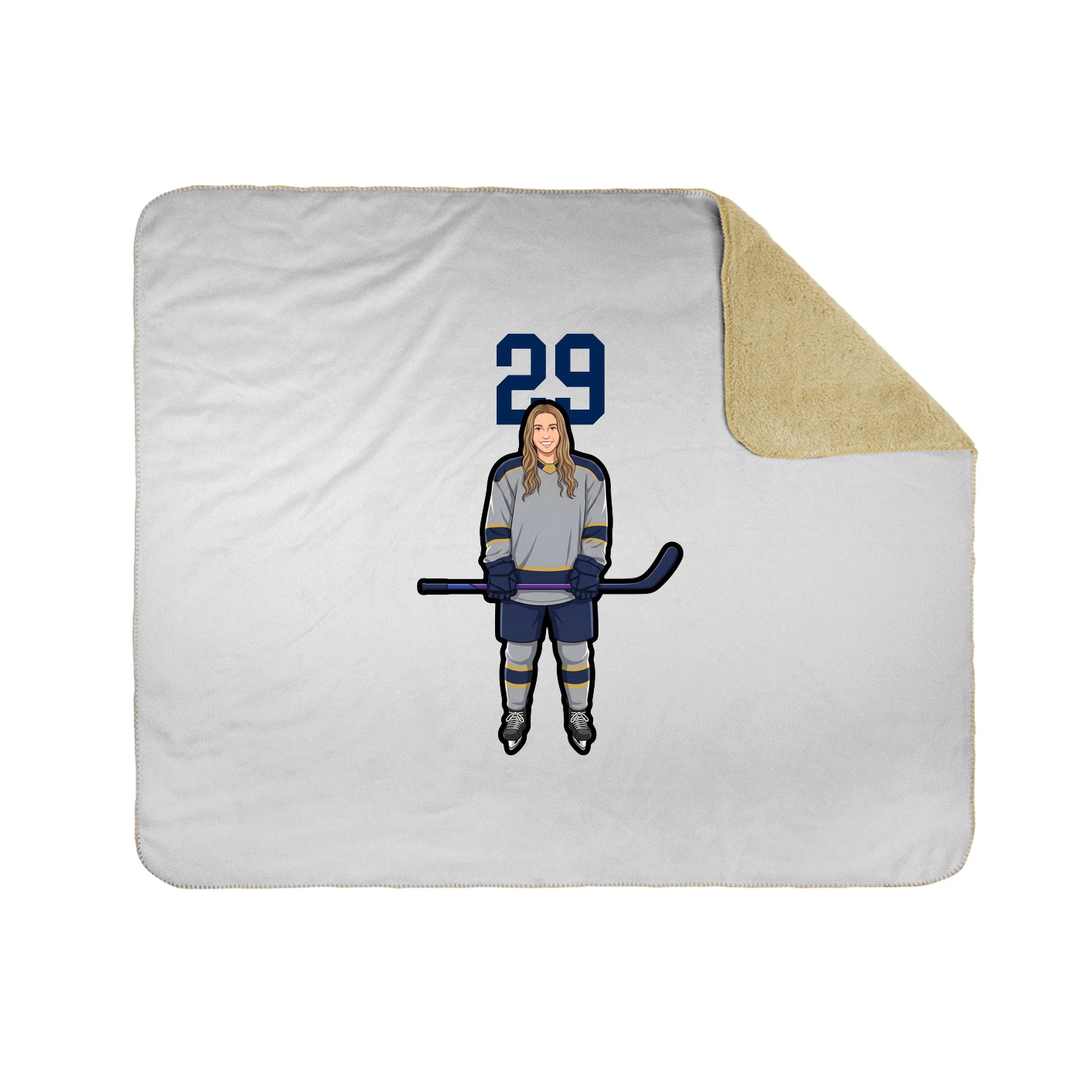Throw Blanket — Number Top in White