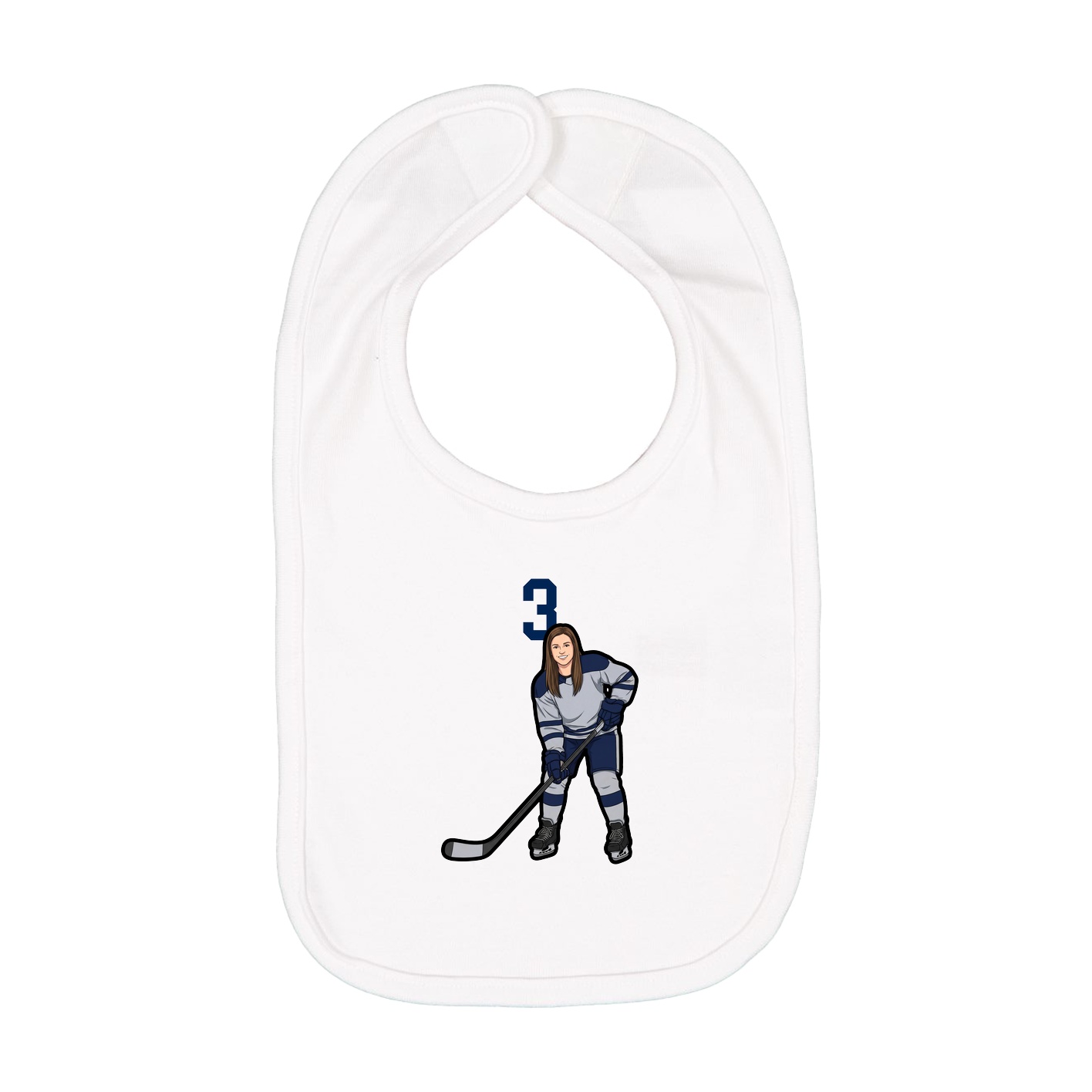 Infant Bib — Number Top in White